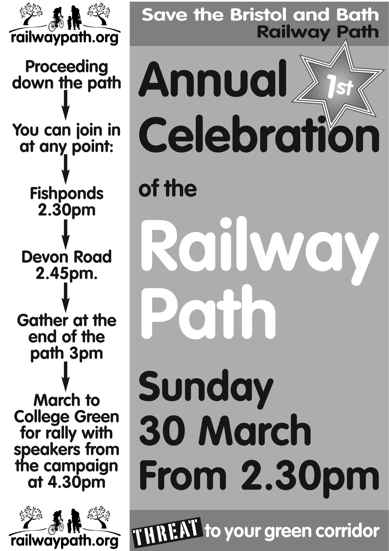 Railway Path protest leaflet